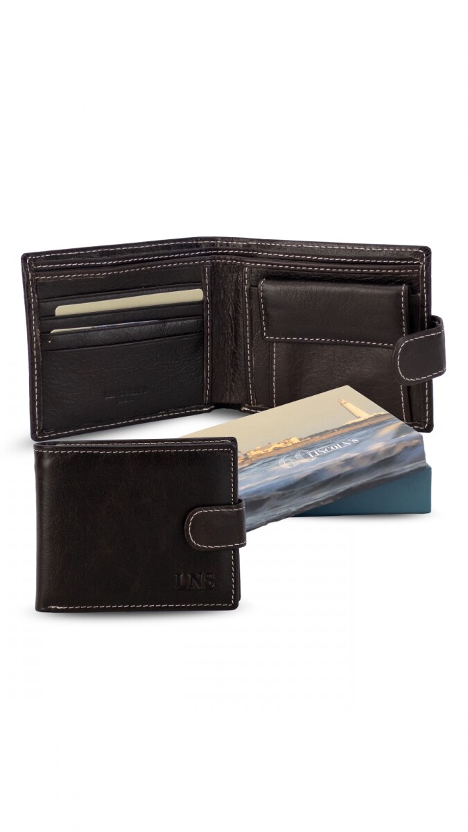 BILLETERA CUERO FEBO - CHOCOLATE 