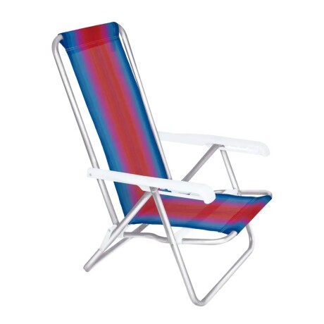 Reposera Silla Reclinable De Playa 4 Posiciones Aluminio Azul/naranja