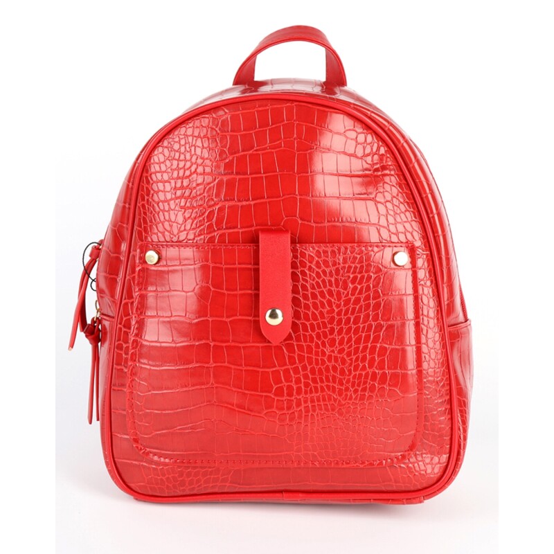 Mochila croco en cuerina Canva Rojo