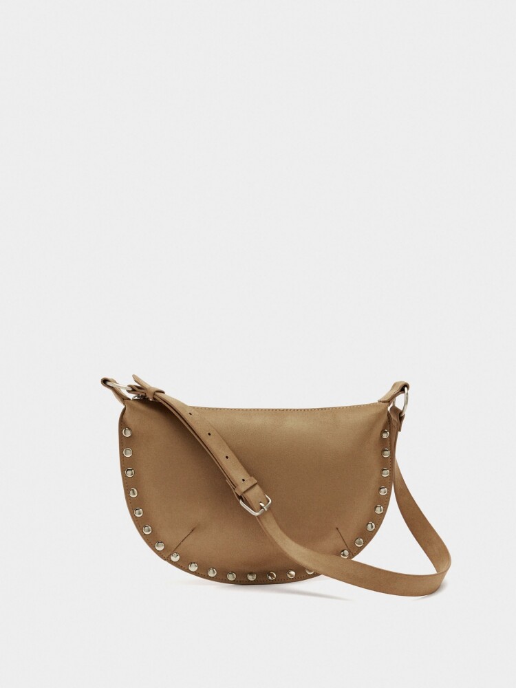 Bolso De Hombro Con Tachuelas Efecto Piel taupe