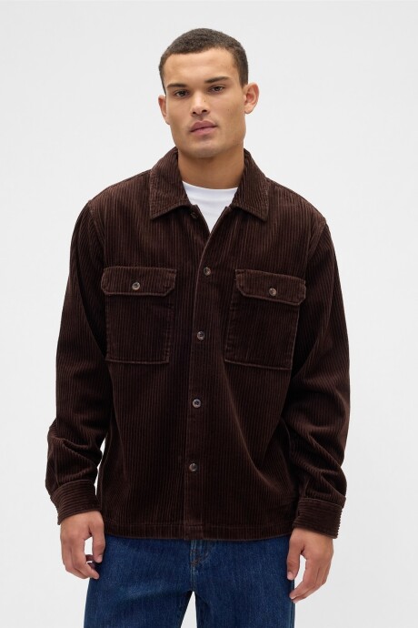Sobrecamisa De Pana Hombre Dark Brown 1