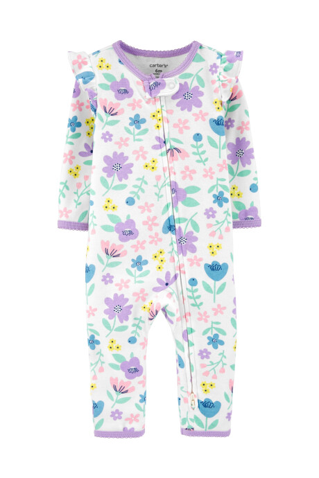 Pijama Sin Pie Manga Larga Floral Algodón 0