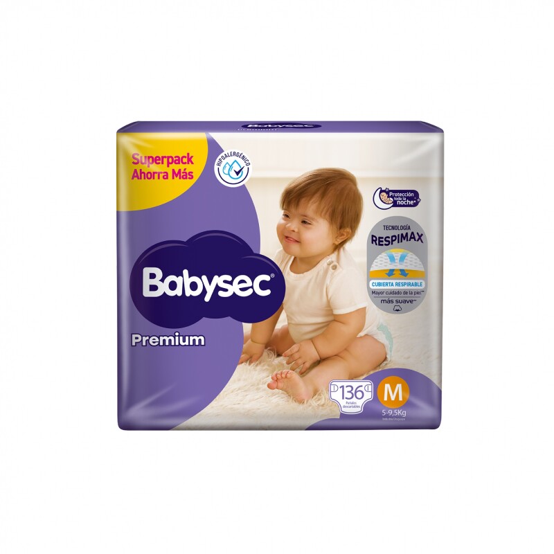 Pañales Babysec Premium Talle M 136 Uds. Pañales Babysec Premium Talle M 136 Uds.