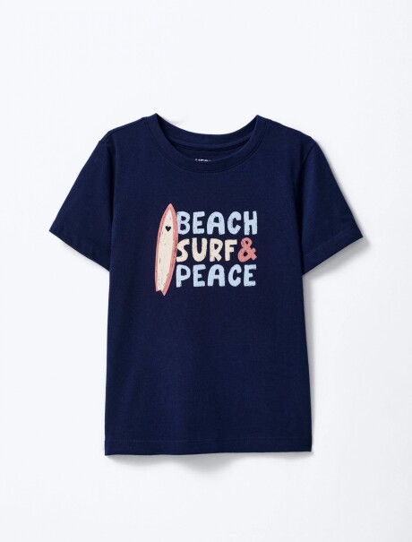 CAMISETA MANGA CORTA CON ESTAMPA AZUL