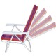 Set x2 Silla reclinable 4 posiciones aluminio ROJO