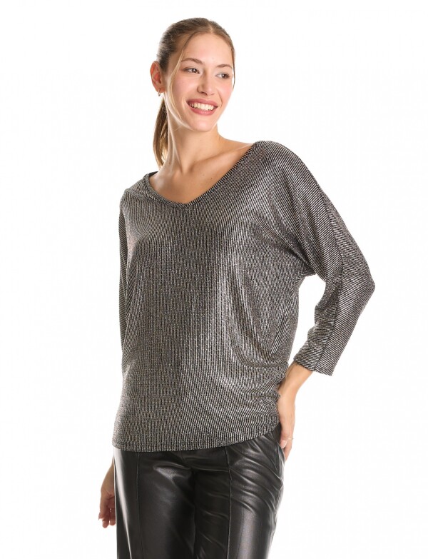 Blusa Nigth Con Brillos NEGRO/DORADO