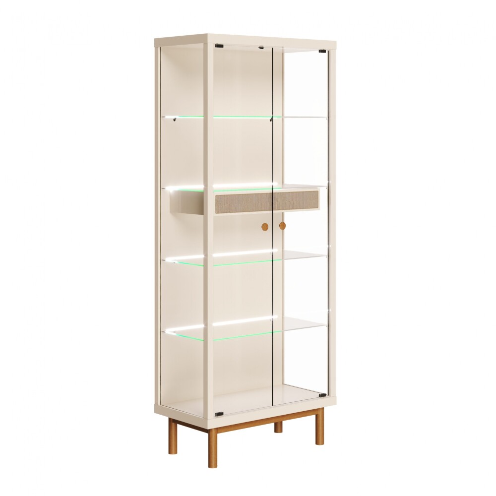 Cristalero con Luz LED DUNE - Linea Manhattan Off White