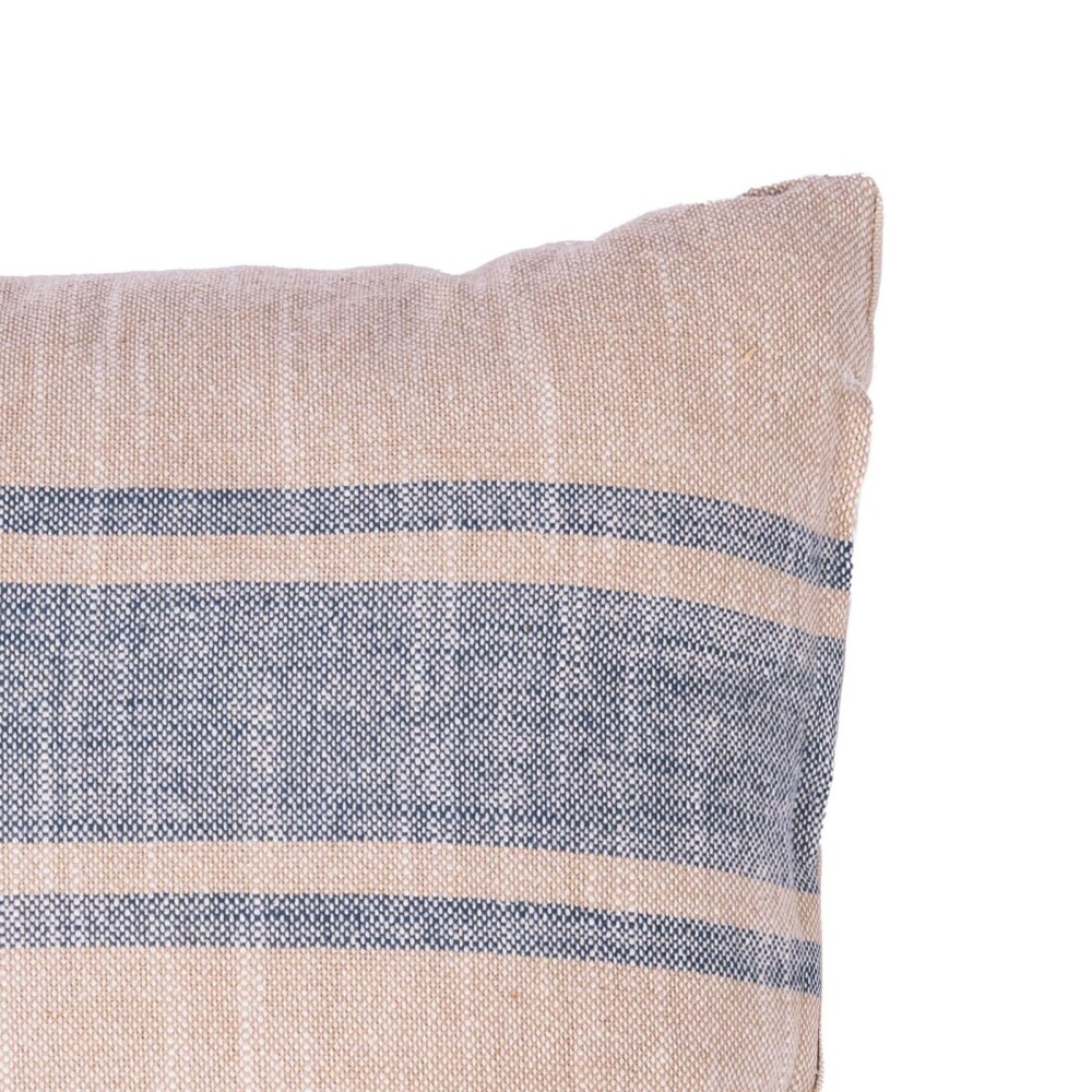 ALMOHADON ALGODON MULTICOLOR RAYAS DOBLES BEIGE AZUL
