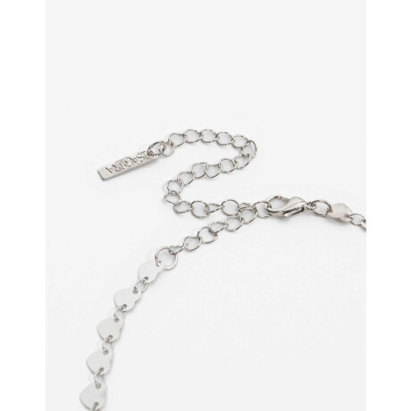 Choker Corazones Metal Plateado Rodio