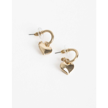 Aros Argolla Corazón Bañado En Oro Dorado