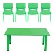 Pack mesa infantil Lumax rectangular + 4 sillas Verde