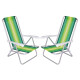 Set x2 Silla reclinable 4 posiciones aluminio VERDE