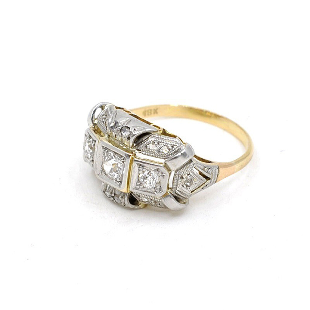 Anillo En Oro 18K Con Brillantes Y Diamantes Anillo En Oro 18K Con Brillantes Y Diamantes