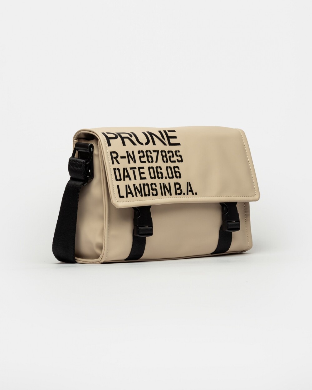 Bandolera Daily en efecto cuero rubber Taupe