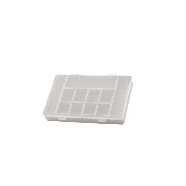 CAJA CON 11 DIVISIONES G 28X17.5X4 CM. CELESTE