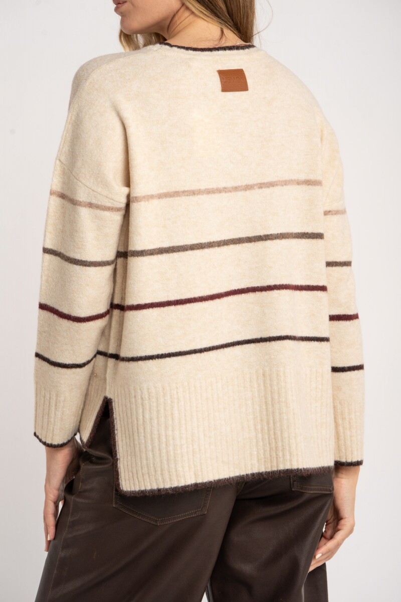 Sweater Rayado Bordeaux