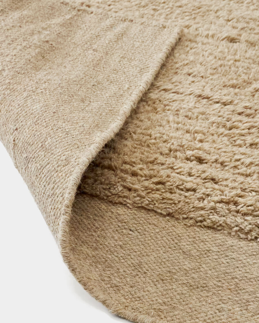 Alfombra Marely de lana beige 200 x 300 cm. Alfombra Marely de lana beige 200 x 300 cm.