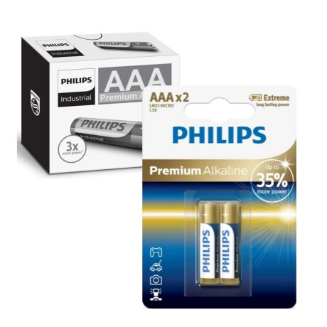 Pack de 12 Blister de Pilas Premium Alcalinas Philips Aaa X 2 Unidades 001