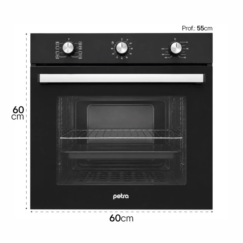 Horno Empotrar Convección Eléctrico Petra 71 L Negro Clase A Horno Empotrar Convección Eléctrico Petra 71 L Negro Clase A