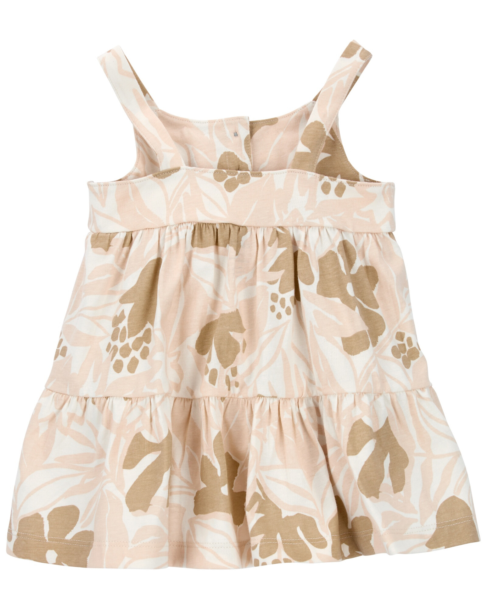 Vestido de algodón, escalonado, diseño floral Vestido de algodón, escalonado, diseño floral