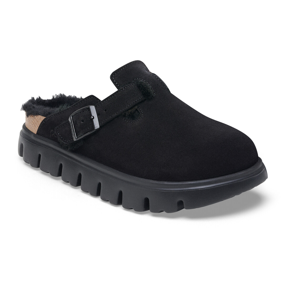 Zueco Boston Chunky Shearling LEVE - Estrecho - Black 