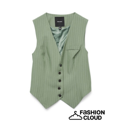 VMTROIAN SL PINTRIPE TAILORED VEST Hedge Green