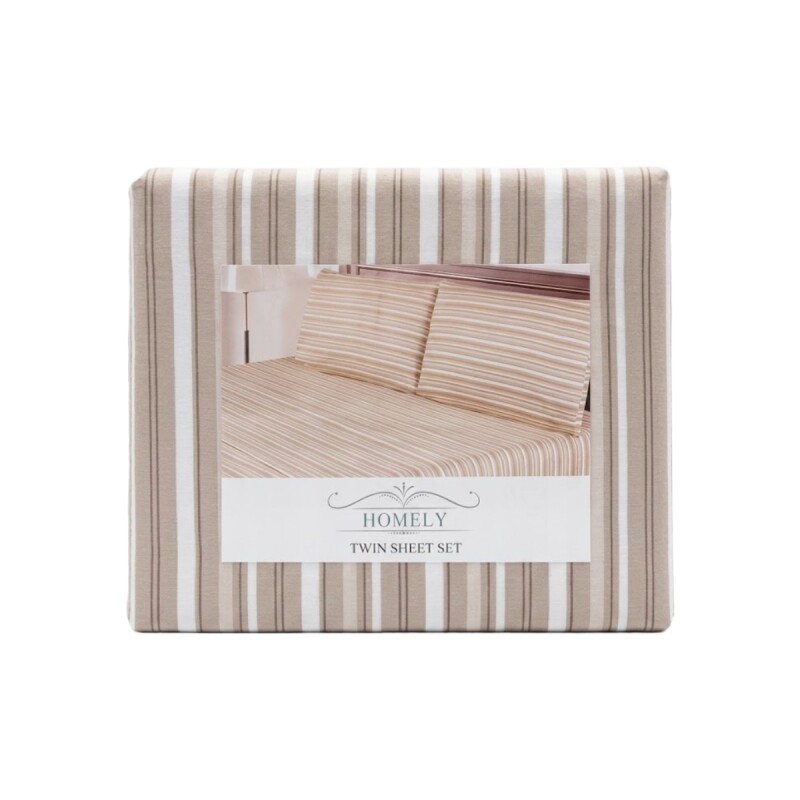 JGO SABANA RAYA BEIGE TWIN 120X200+30CM 3PZ Unica