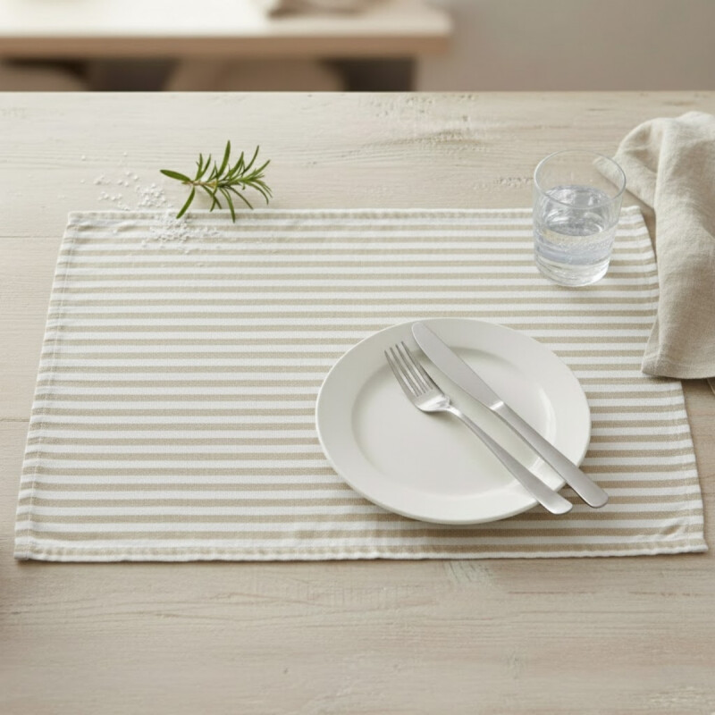 Individual algodón 35cm x45cm RAYAS BEIGE