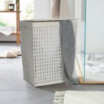 CESTO C/TAPA/FUNDA 44X35X55CM TEJ CORDON PAPEL BCO CESTO C/TAPA/FUNDA 44X35X55CM TEJ CORDON PAPEL BCO