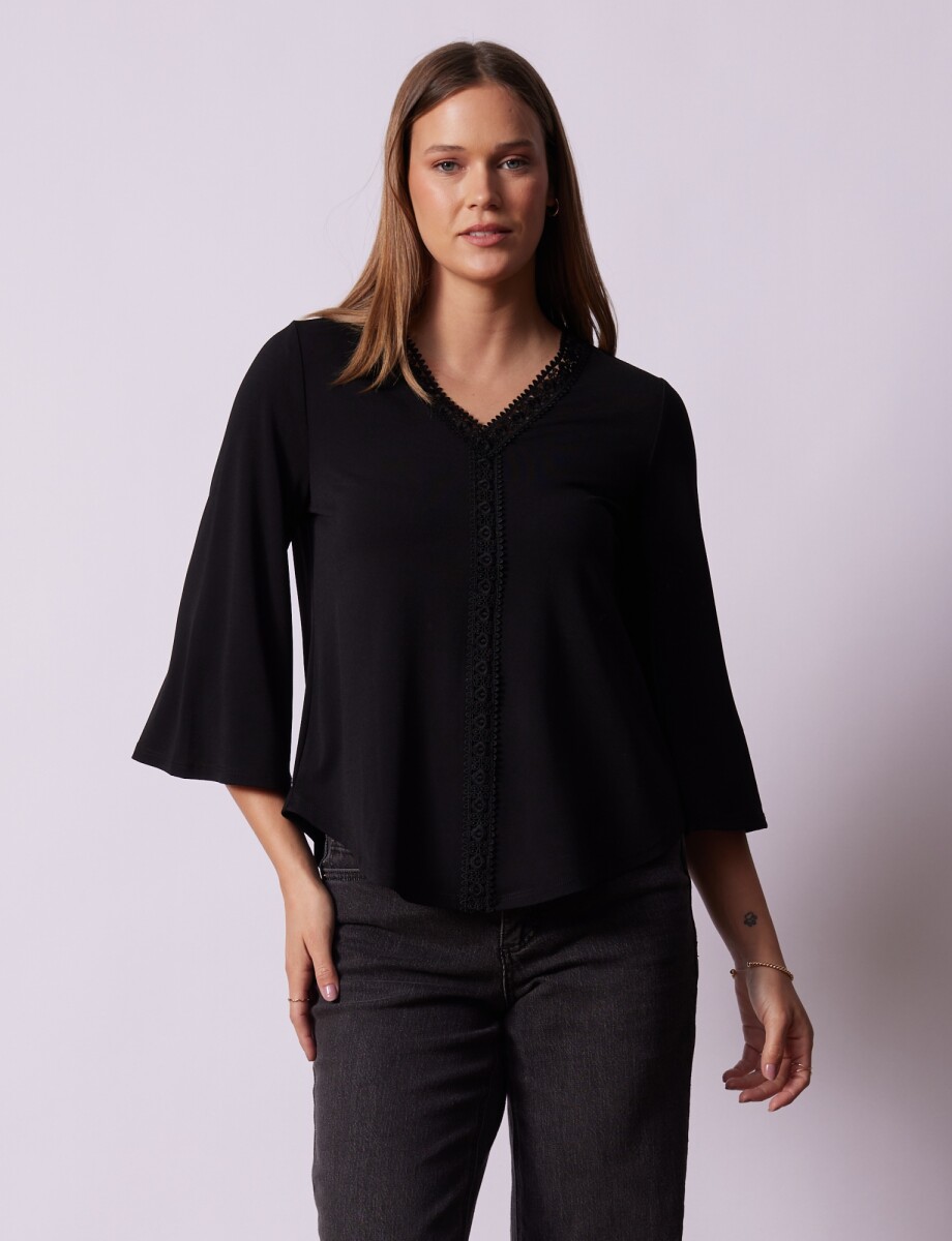 Blusa Crochet - Negro 