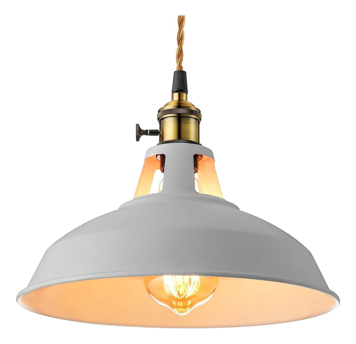 Lampara Colgante De Techo Metal Nordica Blanco Negro Luz - Blanco 