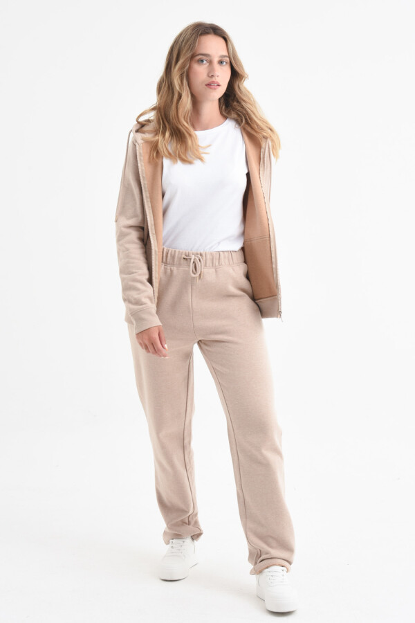 Pantalón deportivo básico Beige Melange