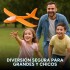Avion Planeador Cometa Espuma Con Luces Led 48 Cm Lanzable Color Naranja