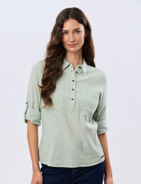CAMISA DE LINO Menta
