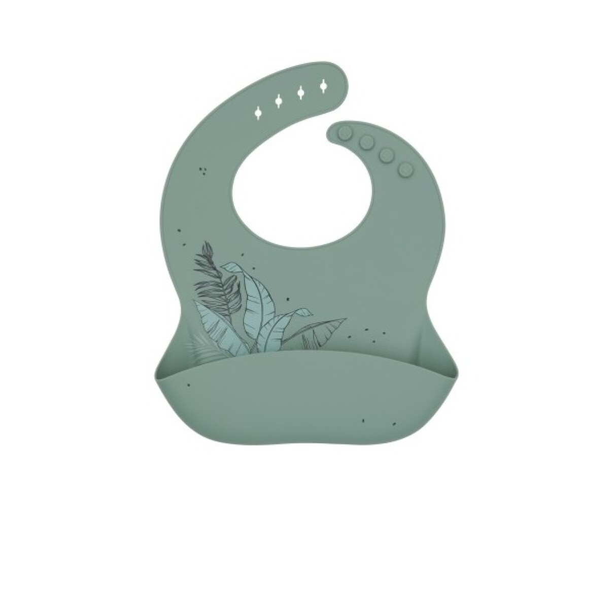 Babero Silicona Platinum Flores Kikkaboo - Verde 