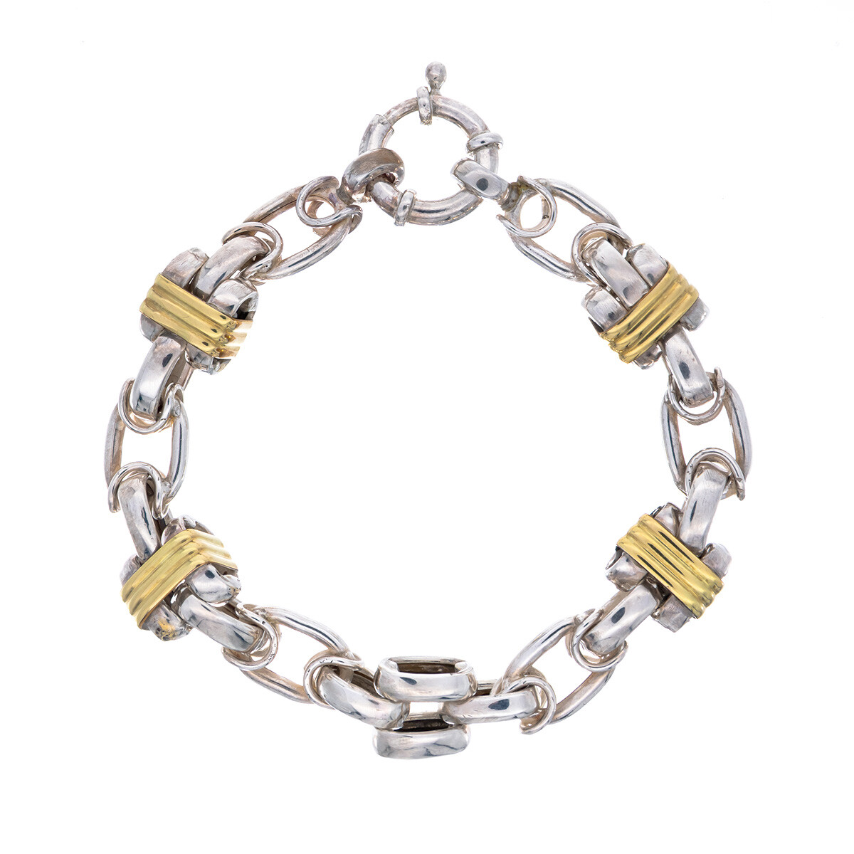 Pulsera de plata 925 y double en oro 18 ktes. 