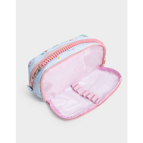 Cartuchera Estampada Con 2 Divisiones Azul Celeste