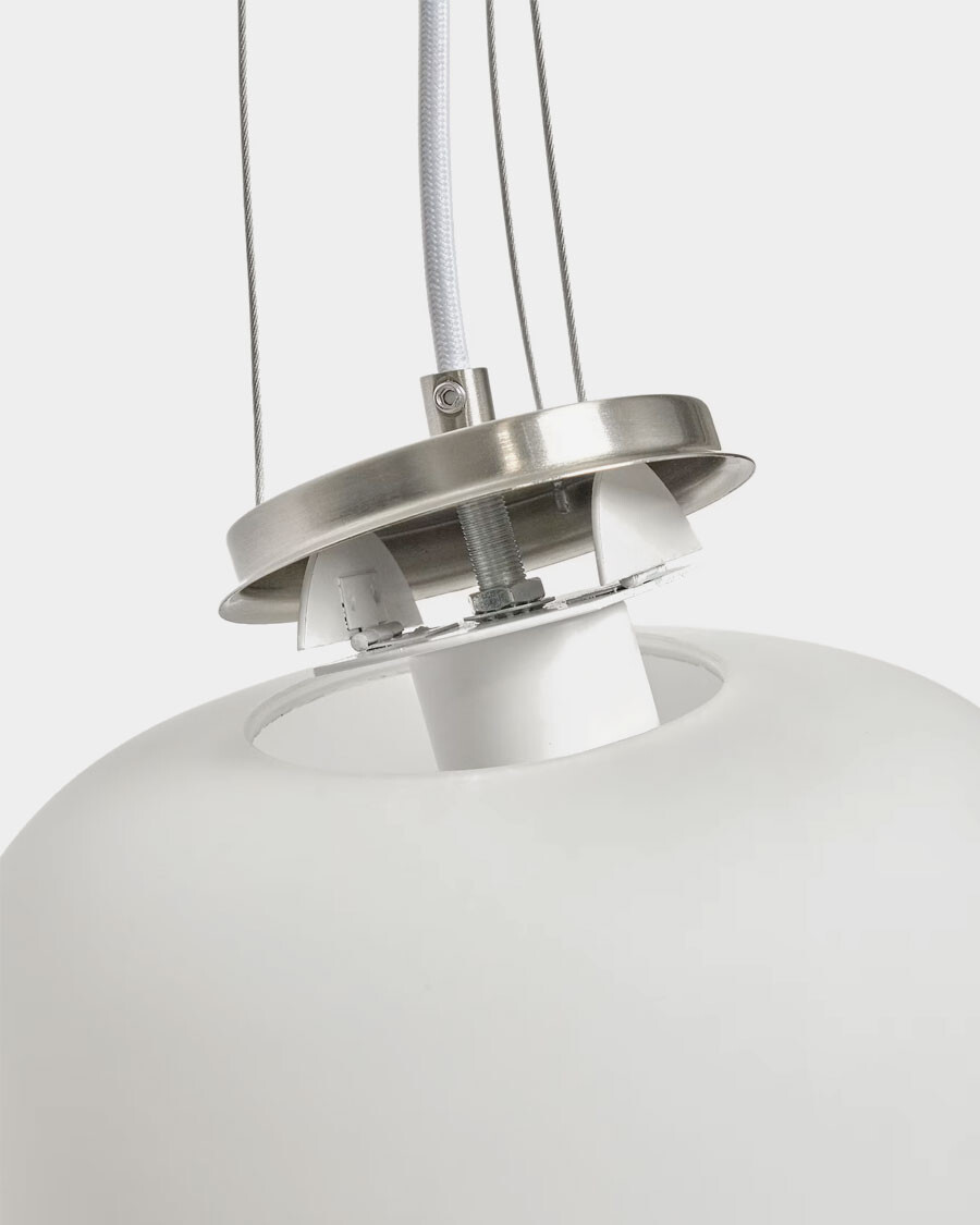 Lámpara de techo Ardali de cristal ahumado y acero con acabado cepillado Ø40 cm.