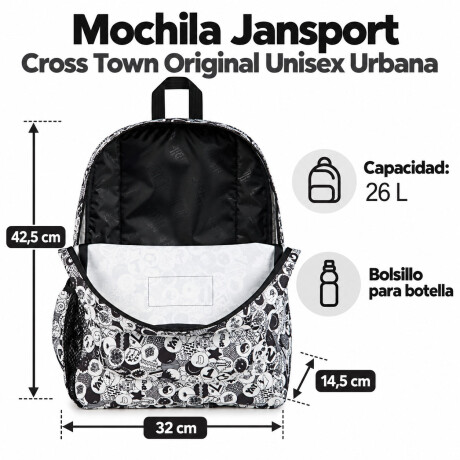 Mochila Escolar Jansport Cross Town Original Unisex Urbana Doodle Dots