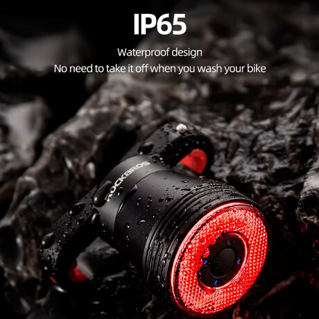 Luz Trasera Inteligente para Bicicleta Rockbros IP65 3 Modos 001