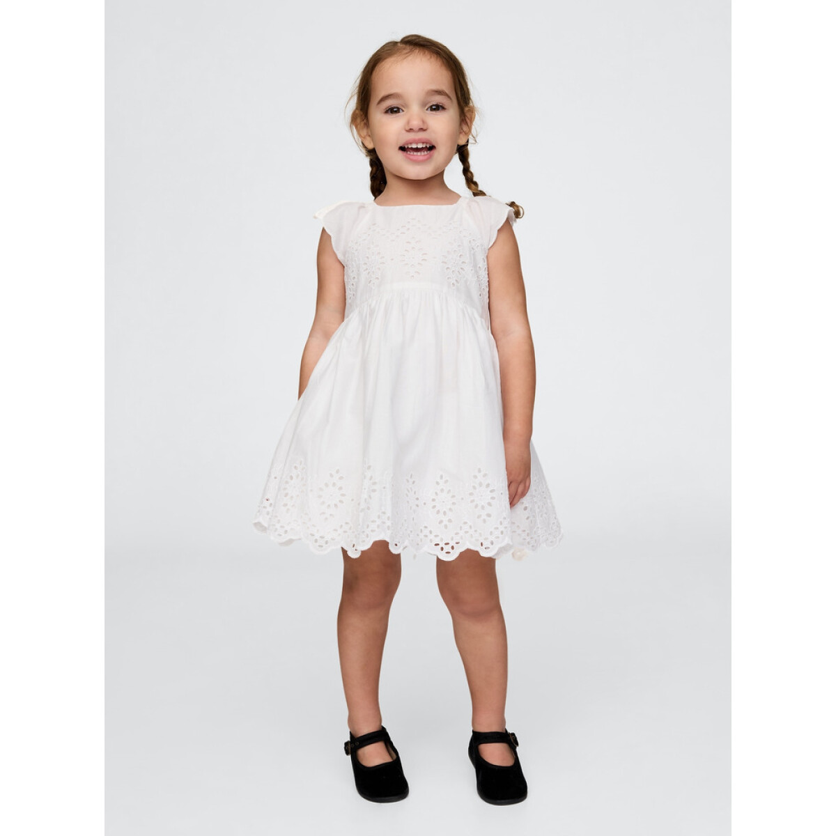 EYELET DRESS - OPTIC WHITE V6 