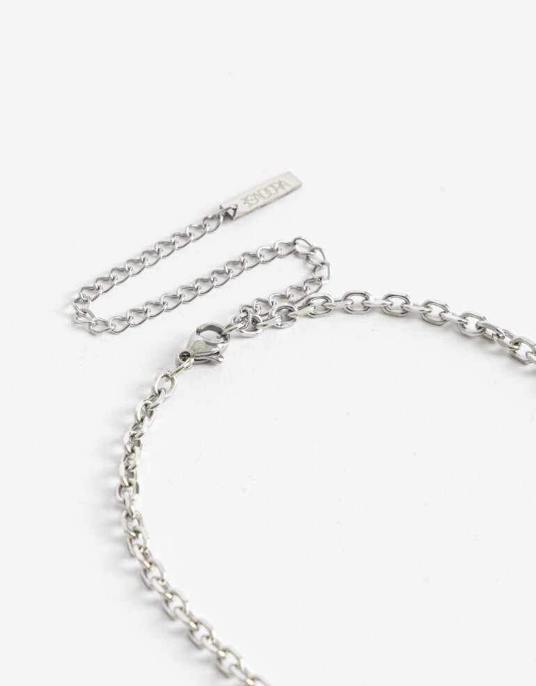 Collares Cortos Color Collar De Acero Men´s Collection - Plateado