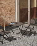 Mesa de exterior plegable Torreta de aluminio con acabado gris oscuro 70 x 70 cm Mesa de exterior plegable Torreta de aluminio con acabado gris oscuro 70 x 70 cm