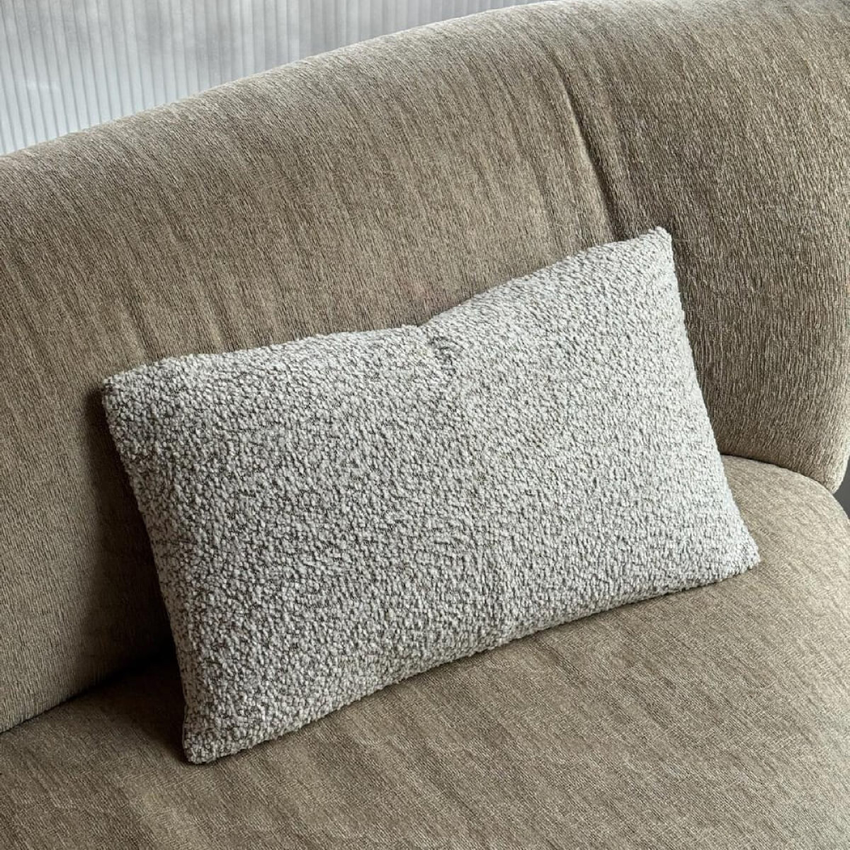 Funda de almohadón Sherpa 30x50cm - gris 