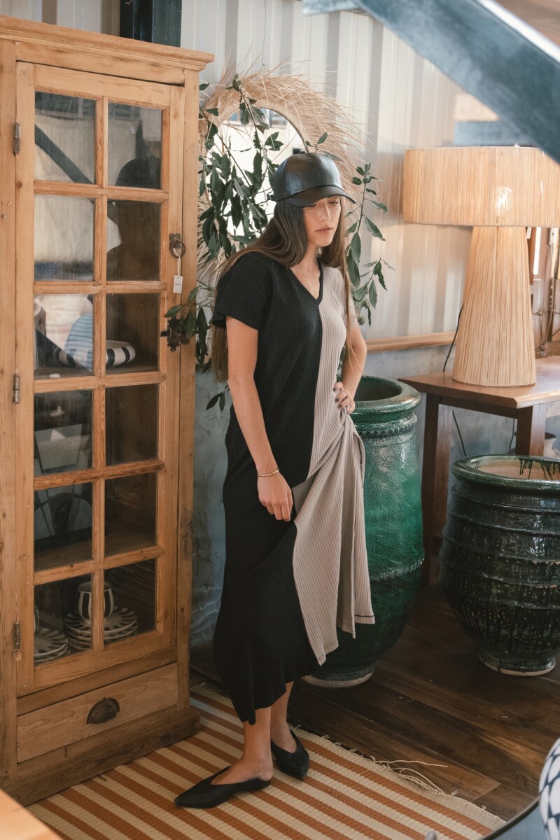 Vestido Amut NEGRO Y CRUDO