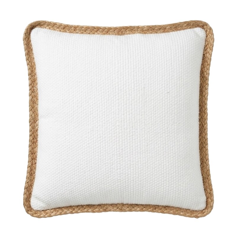 COJIN CUAD BLANCO C/BORDE YUTE 45X45CM Unica