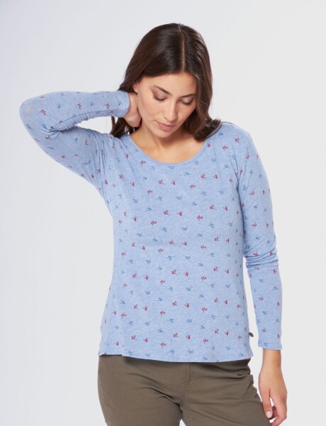 REMERA ESTAMPADA Celeste