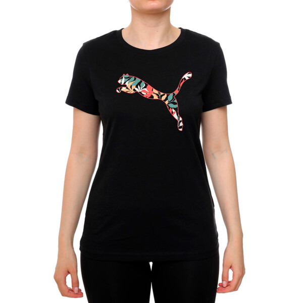 Puma Graphics Floral Cat Logo Tee Negro