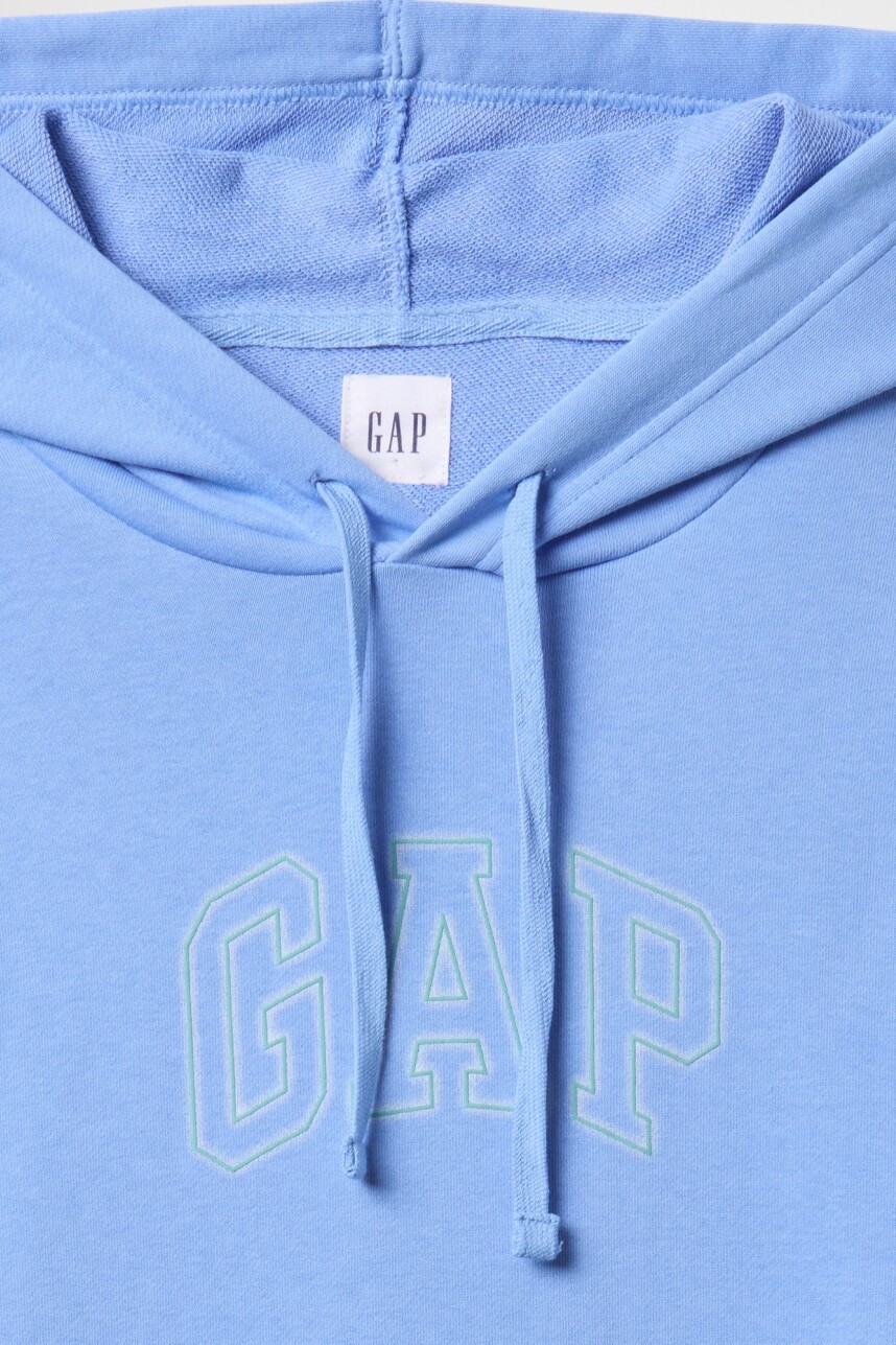 Buzo Canguro Logo Gap Hombre Shirting Blue