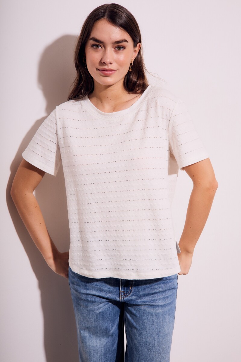 Remera M/corta Texturada Algodón Nacar